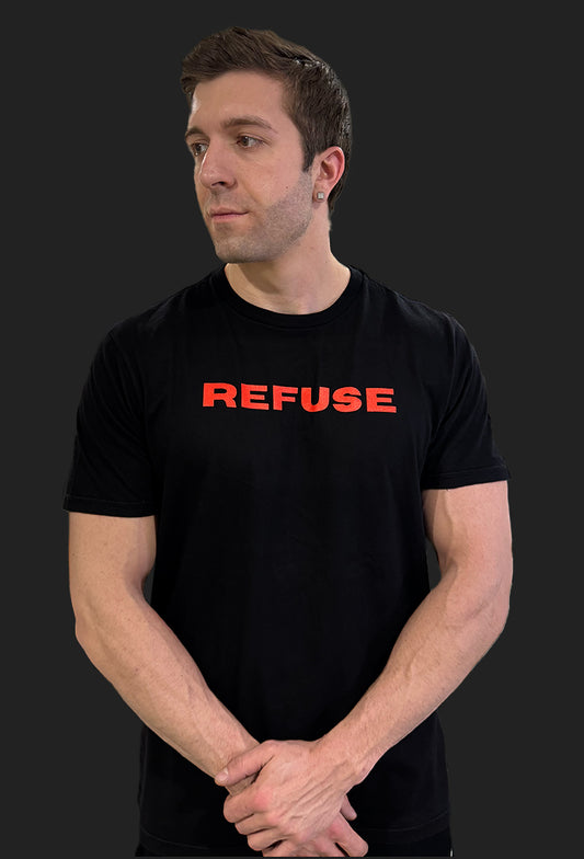 "REFUSE” RED PRINT TEE